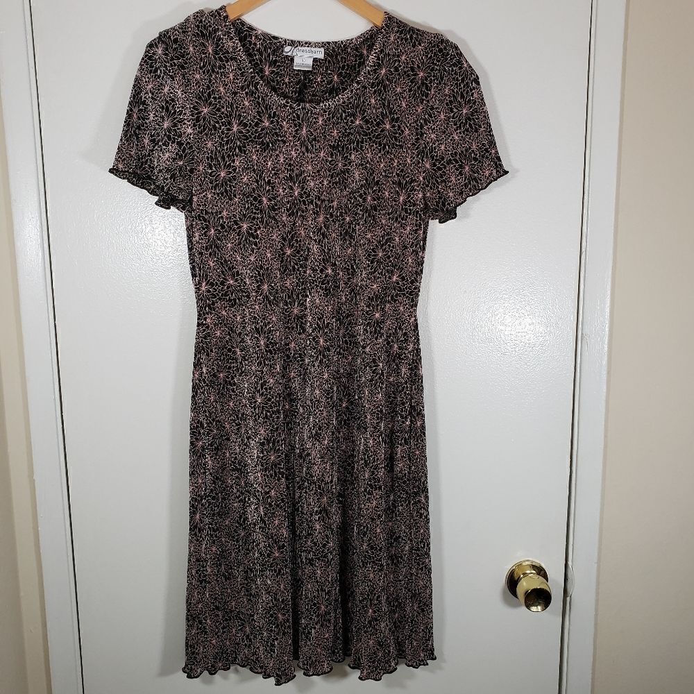 dressbarn Black and Pink Floral Mini Dress